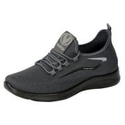 Pimfylm White Sneakers For Men Men's Brisk Light Weight Dual Strap Sneaker, Wide Width Grey 11